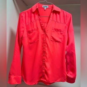 Express Hot Pink Portofino Shirt with Pockets - XS
